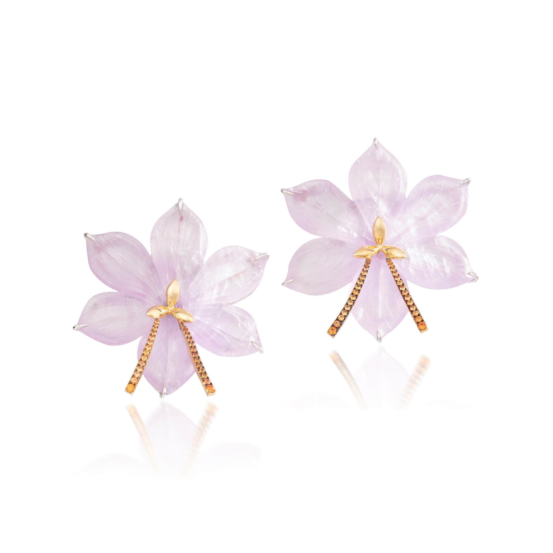 Amethyst Flower Earrings