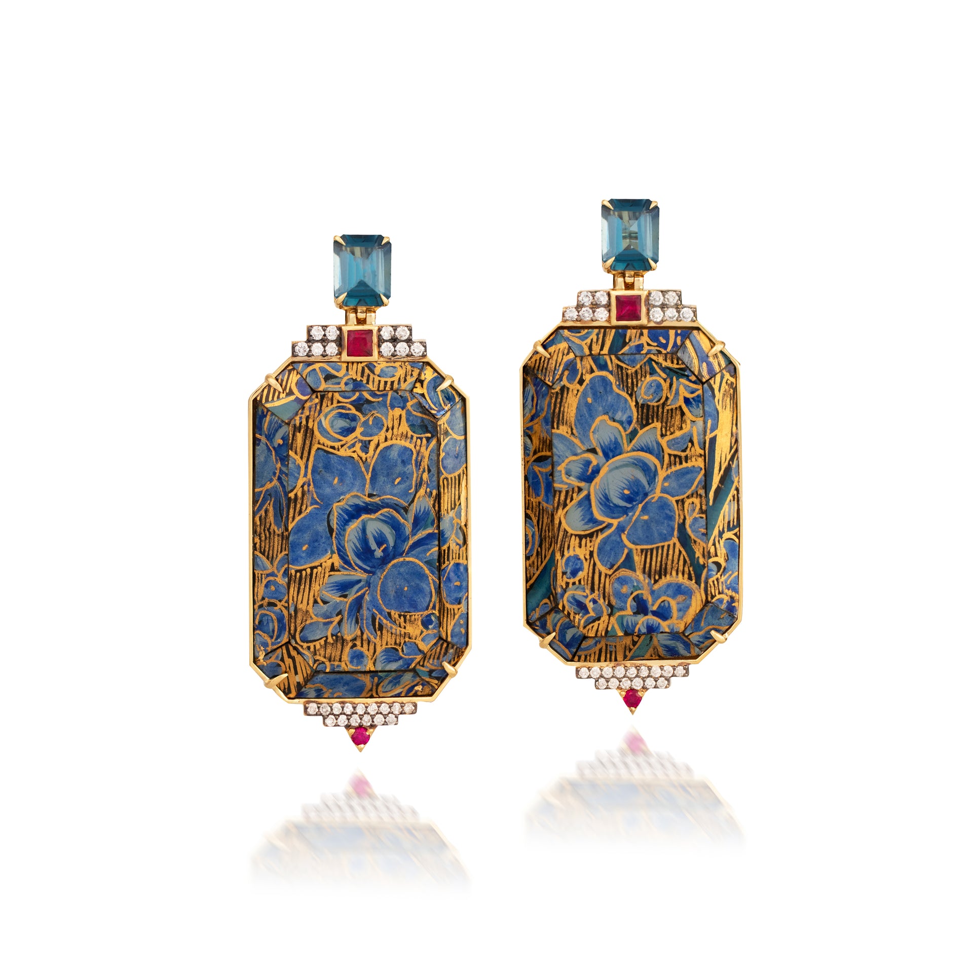 Topaz Papier-Mache Earrings