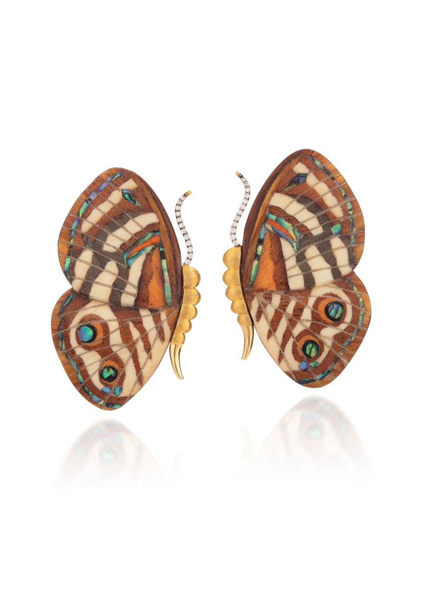 Marquetry Butterfly Earrings
