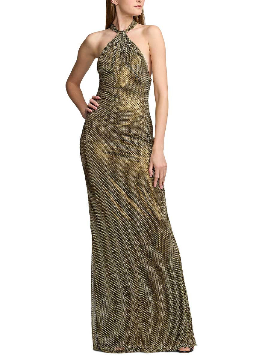 Braydon Liquid Foil Sleeveless Gown - Ralph Lauren Collection