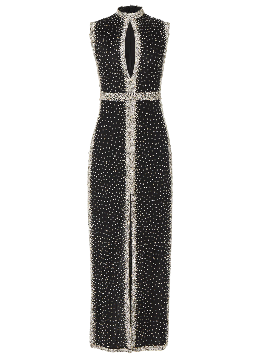 Belina Embroidered Crystals Column Gown