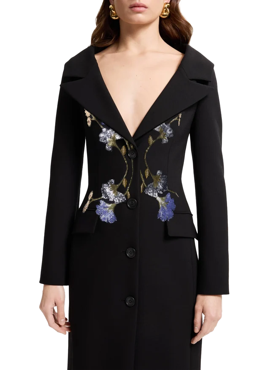 Embellished Crepe Wool Coat - Elie Saab