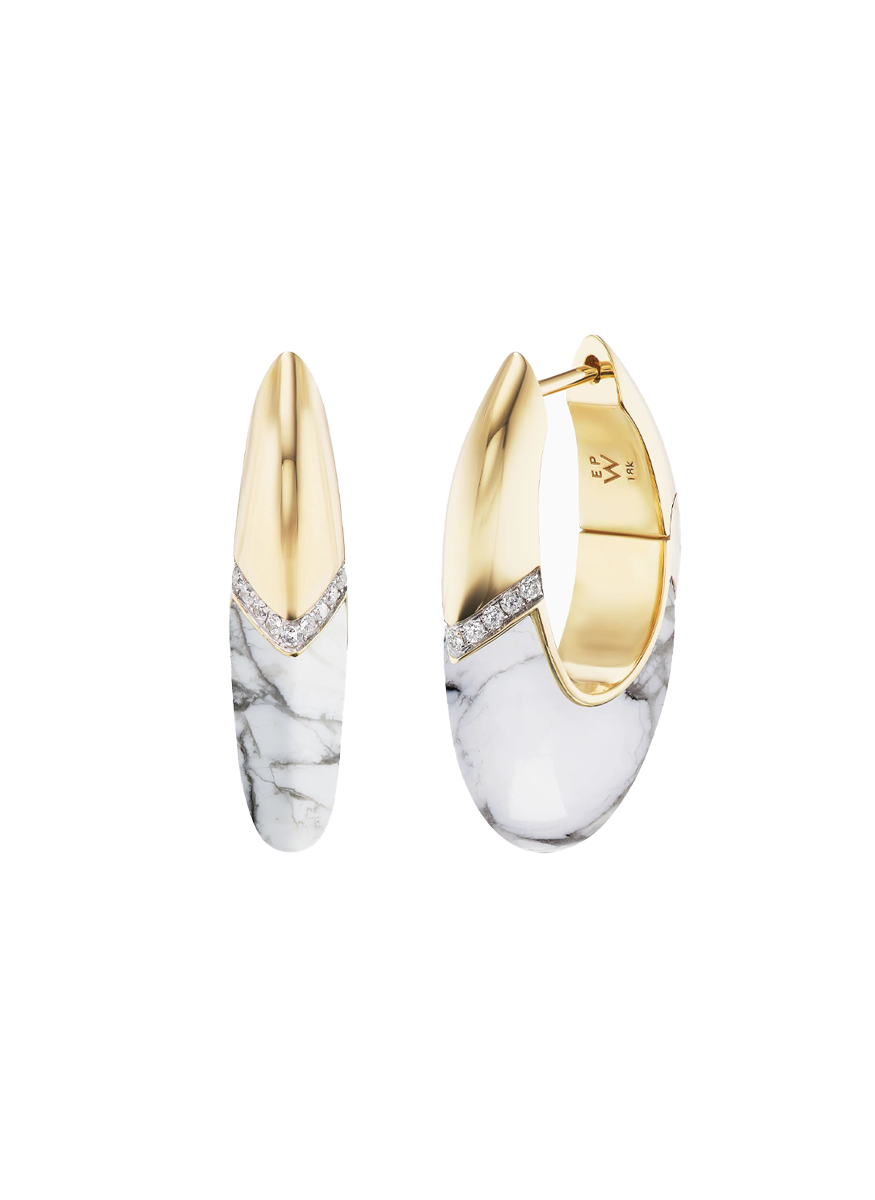 Oval Earrings in Howlite