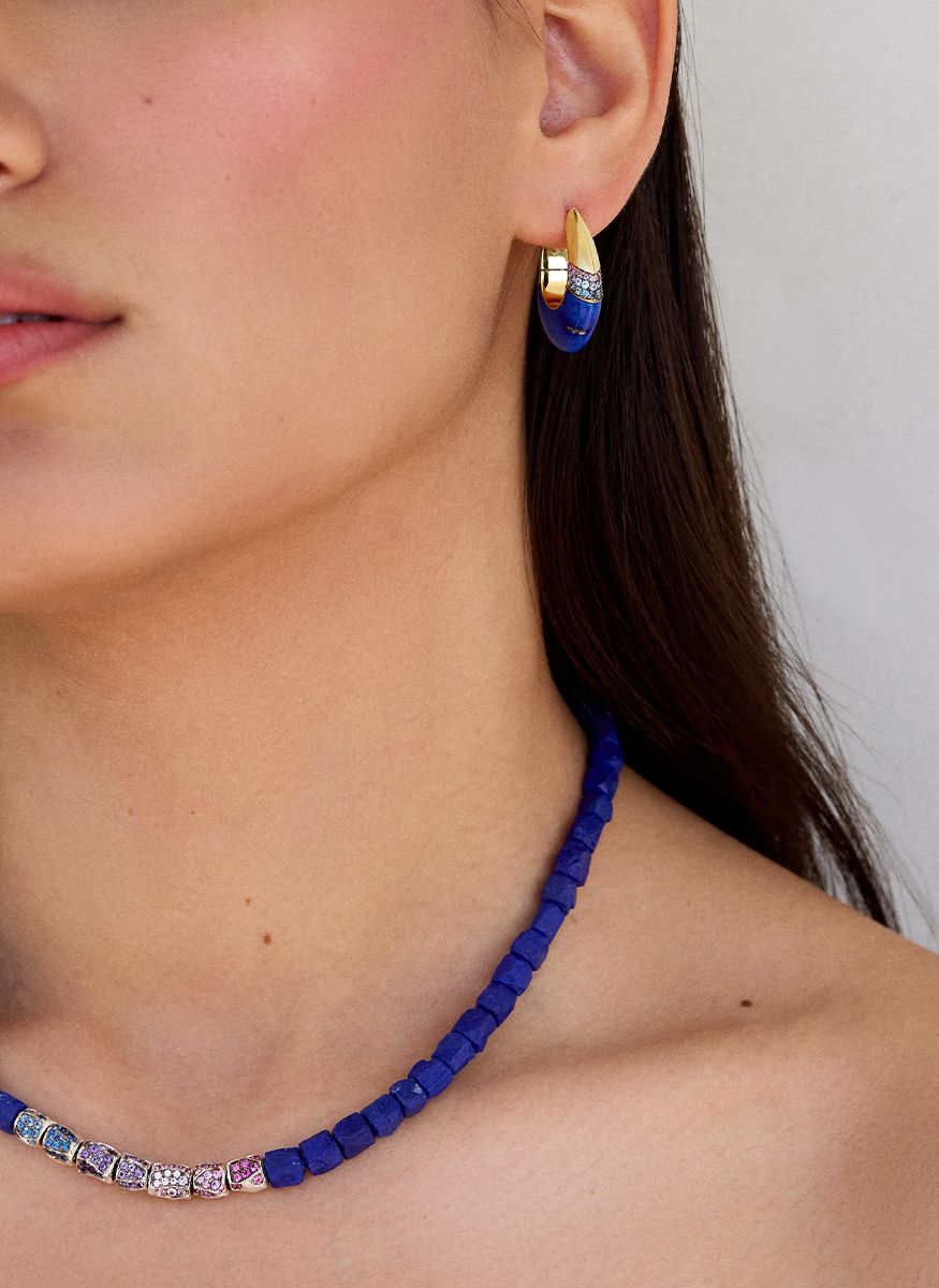 "Ombré Oval" Hoops, Lapis Lazuli - Emily P. Wheeler