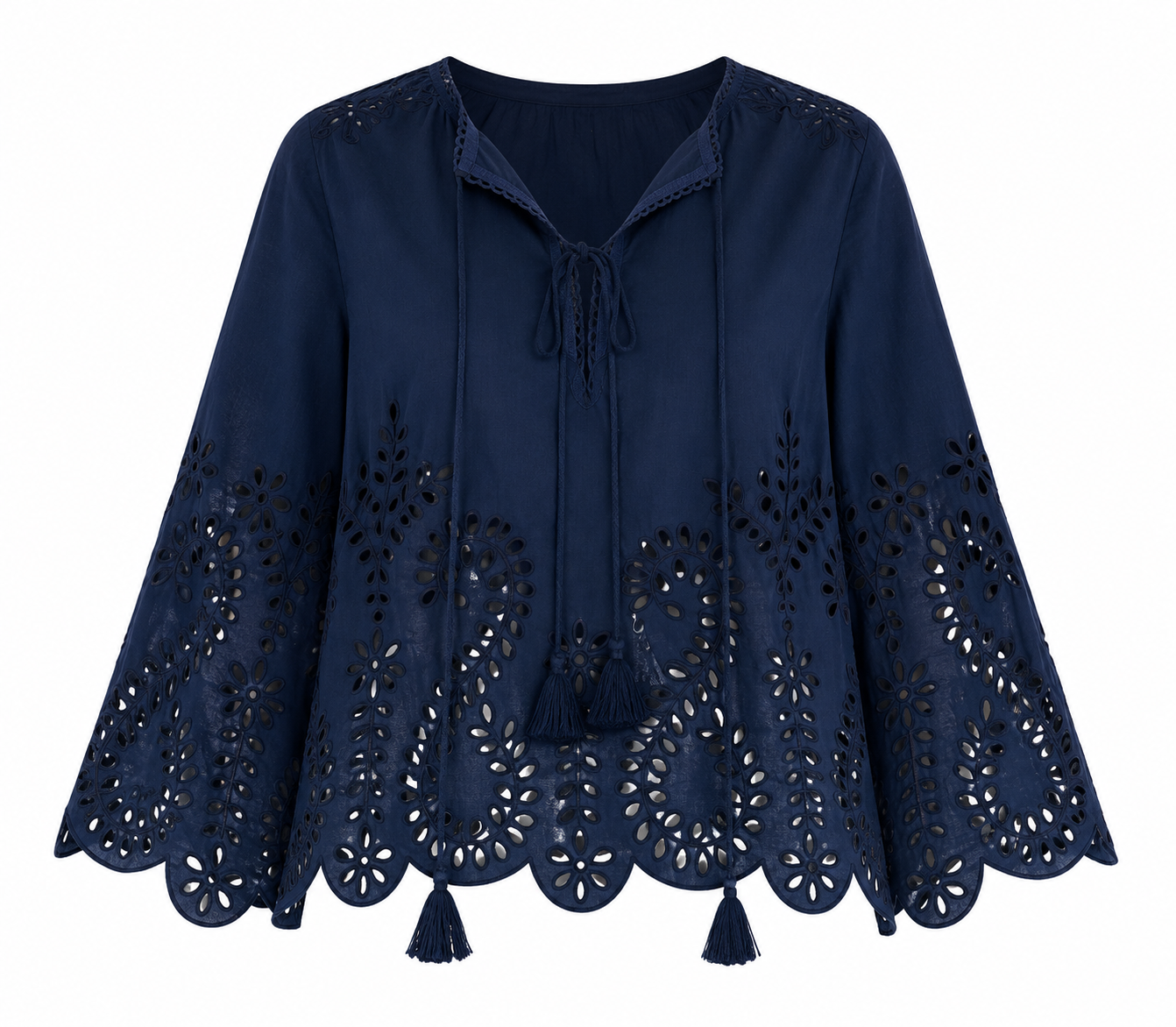 Kora Blouse in Navy Embroidery