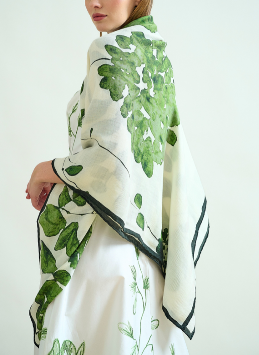 Ortensia Cashmere Printed Scarf