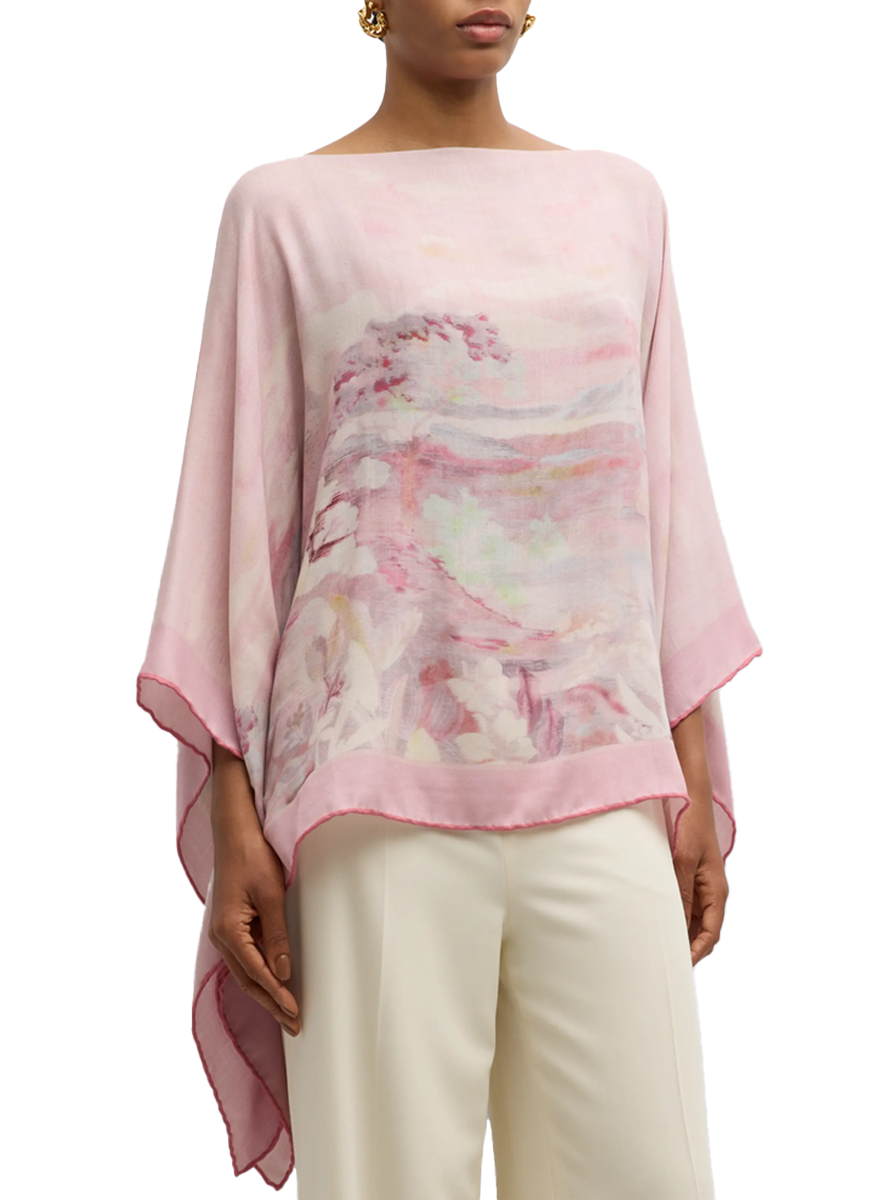 Eden Pink Cashmere Poncho