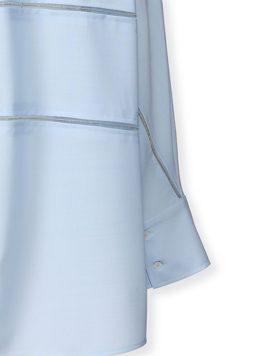 Cropped Shirt in Cool Bistretch Wool - Fabiana Filippi