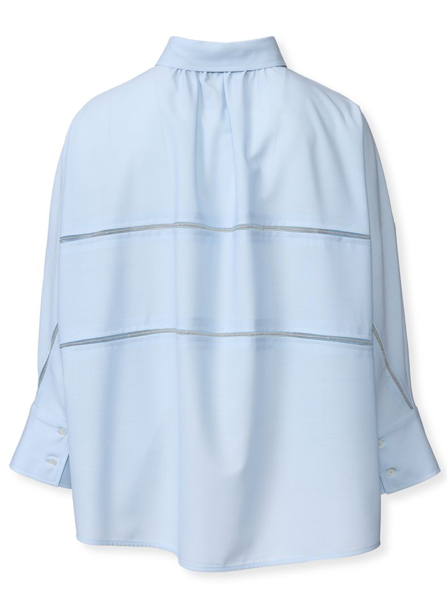 Cropped Shirt in Cool Bistretch Wool - Fabiana Filippi