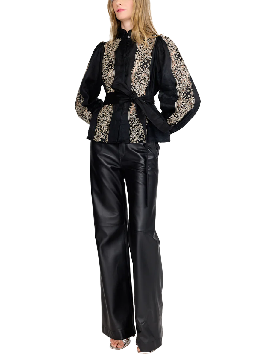 Riley Top in Onyx Embroidery