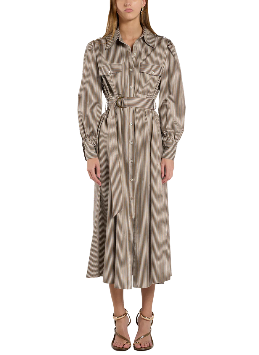 Darcy Dress in Chocolate Stripe - Christy Lynn