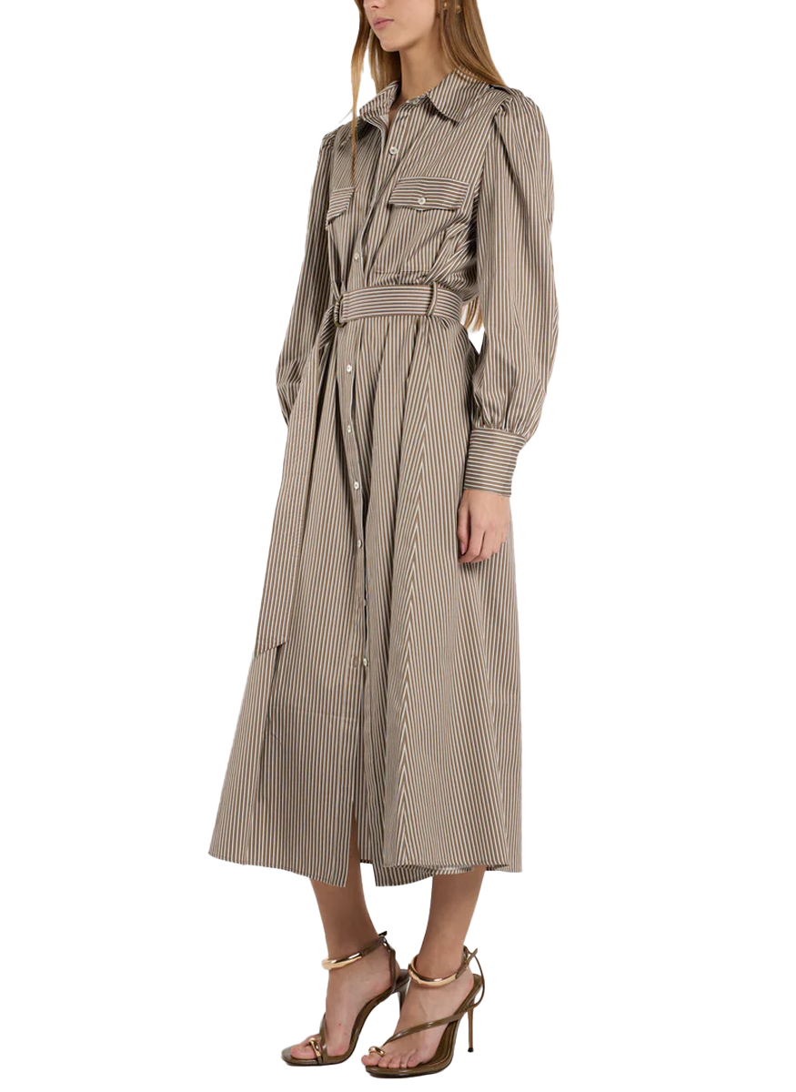 Darcy Dress in Chocolate Stripe - Christy Lynn