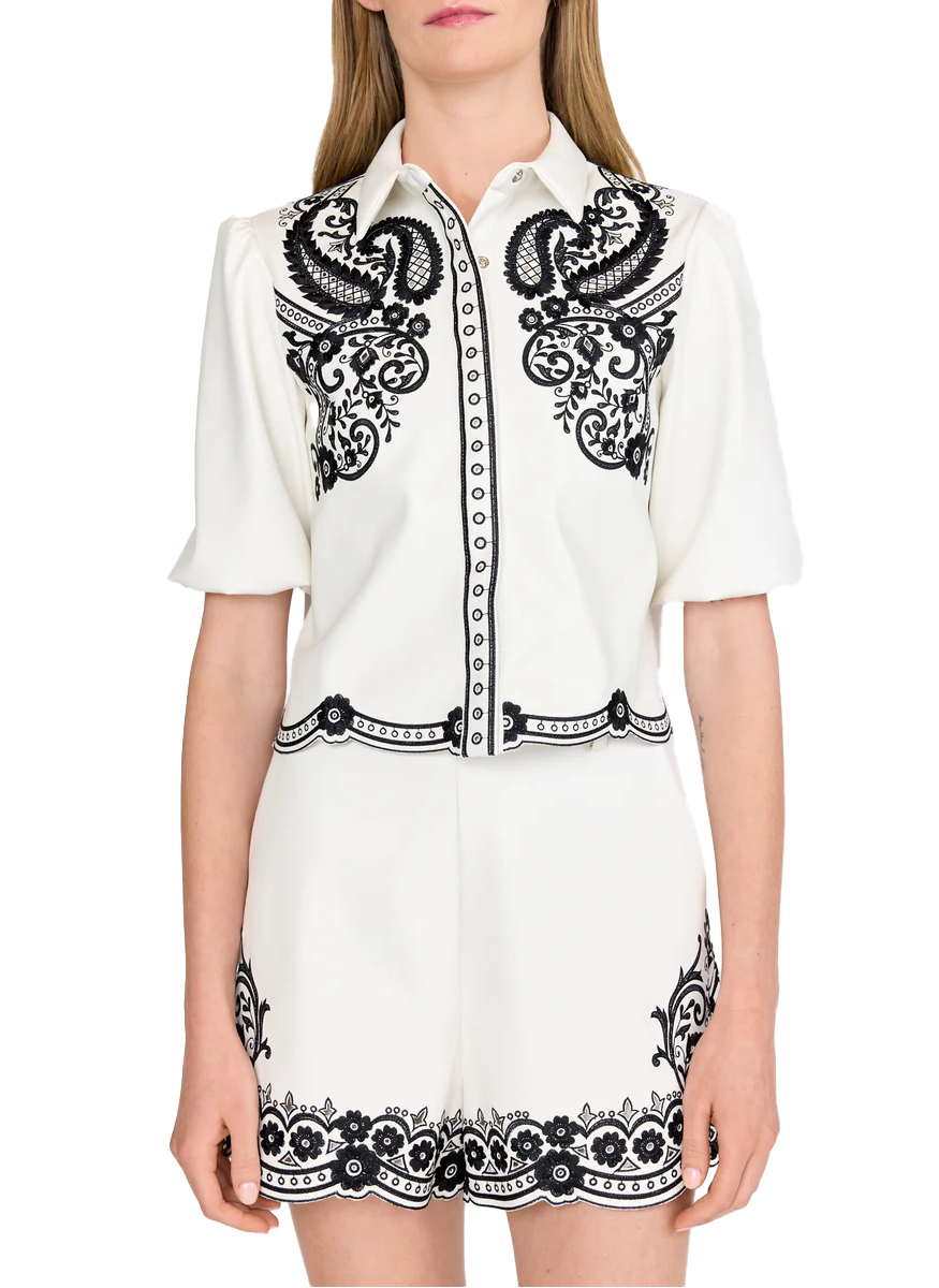 Gracie Top in Black Rosaria - Christy Lynn