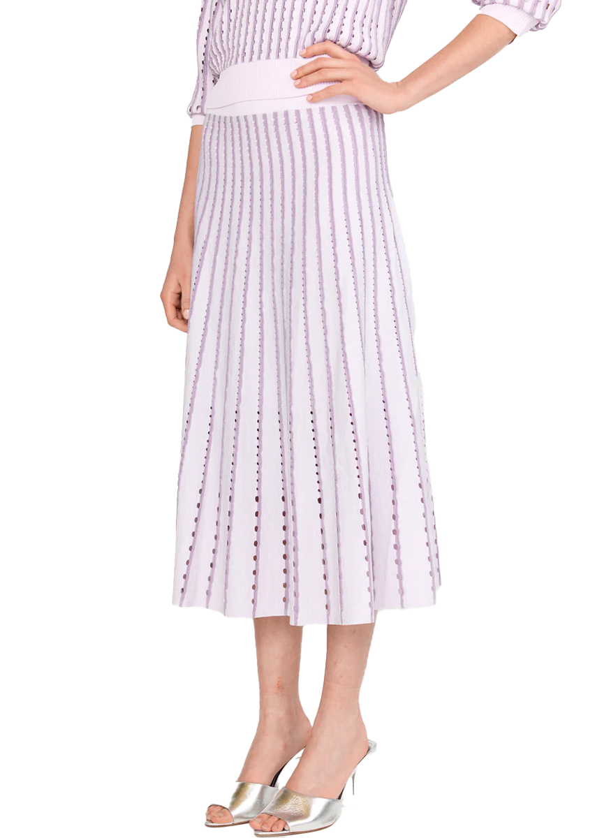 Colton Skirt in Pinstripe Lilac - Christy Lynn