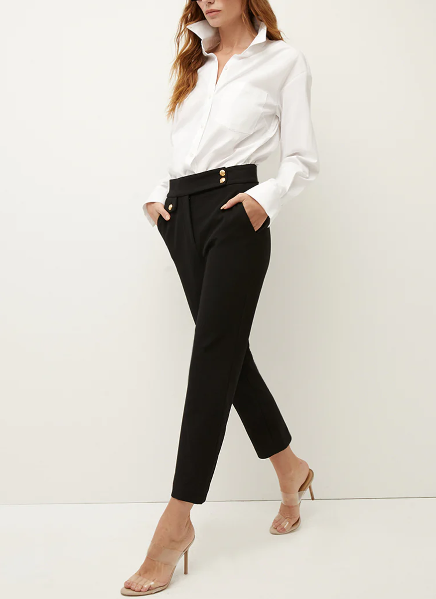 Renzo Pants with Gold Buttons - Veronica Beard