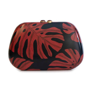 Monstera Marquetry Clutch