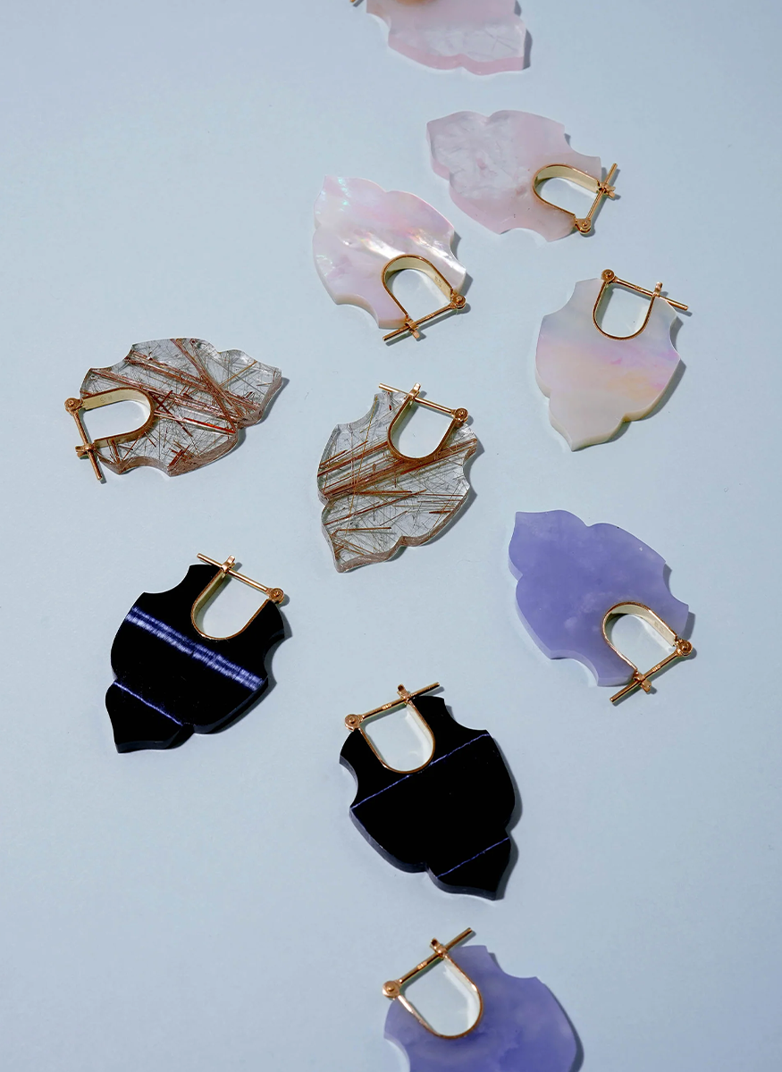 Spear Earrings, Blue Chalcedony - Talkative