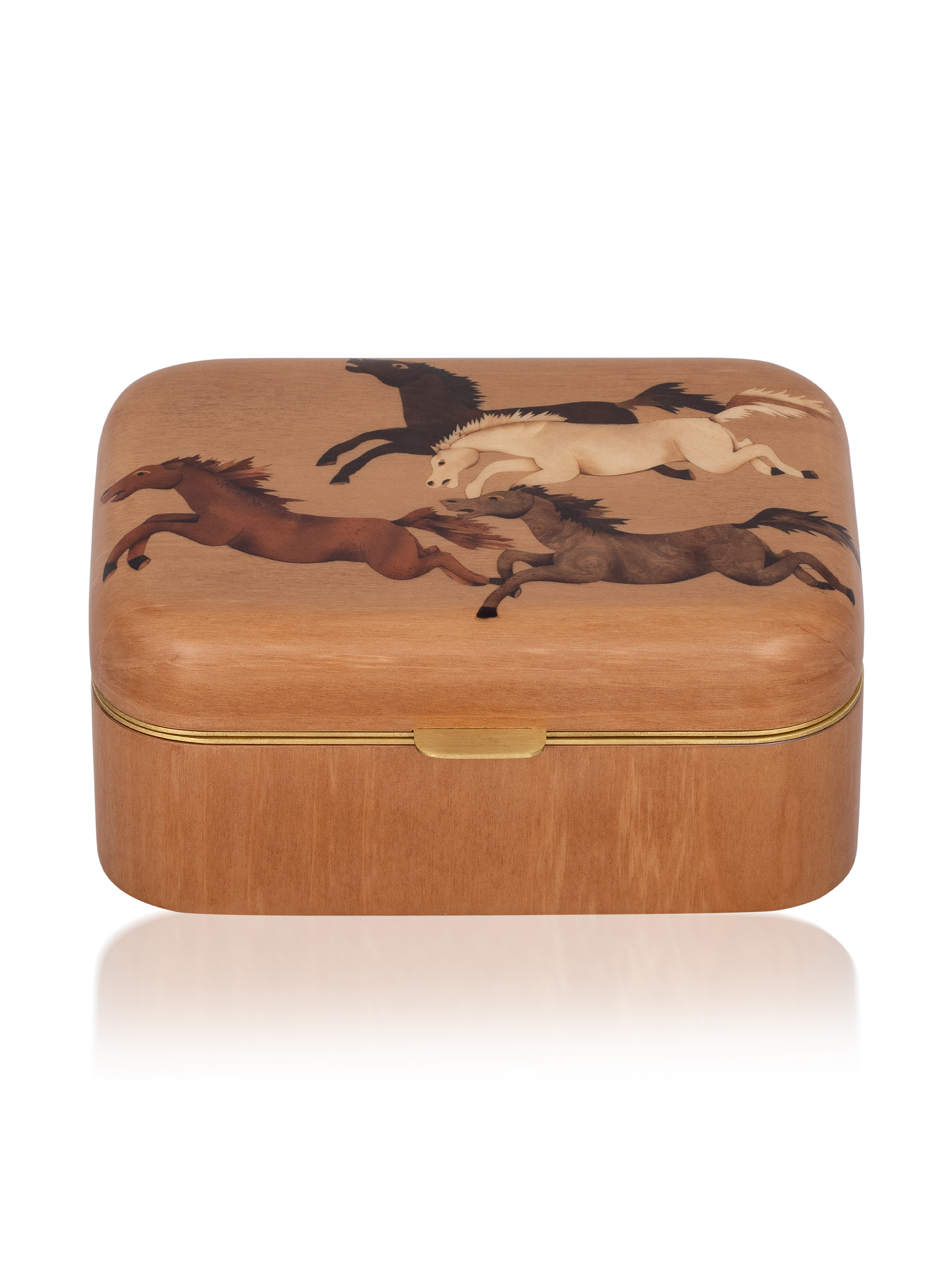 Marquetry Box with Horses