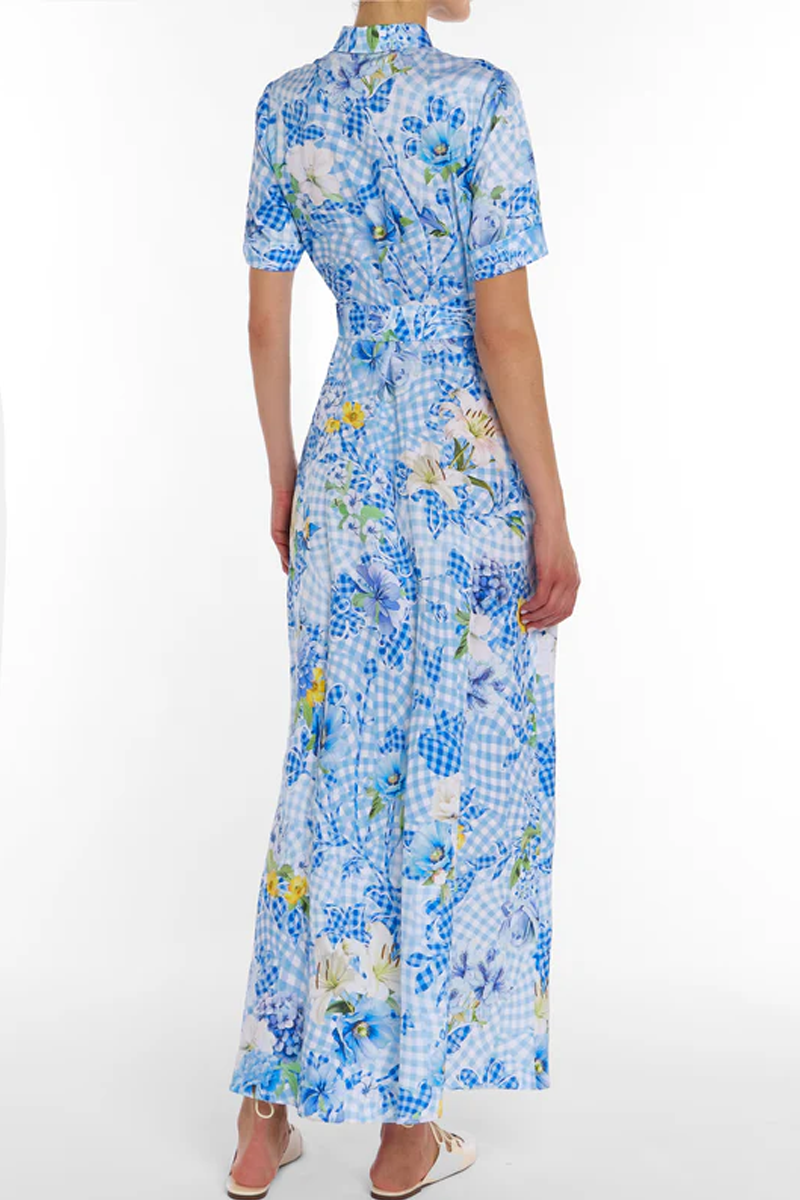 Como Dress in Fleur Blueberry - Mary Katrantzou