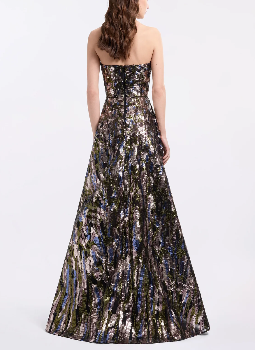 Floral Embroidered Sequined Gown - Elie Saab