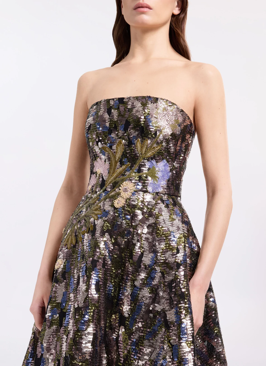 Floral Embroidered Sequined Gown - Elie Saab