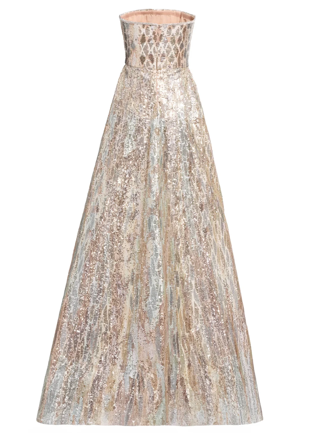 Sequin Embroidered Strapless Gown - Elie Saab