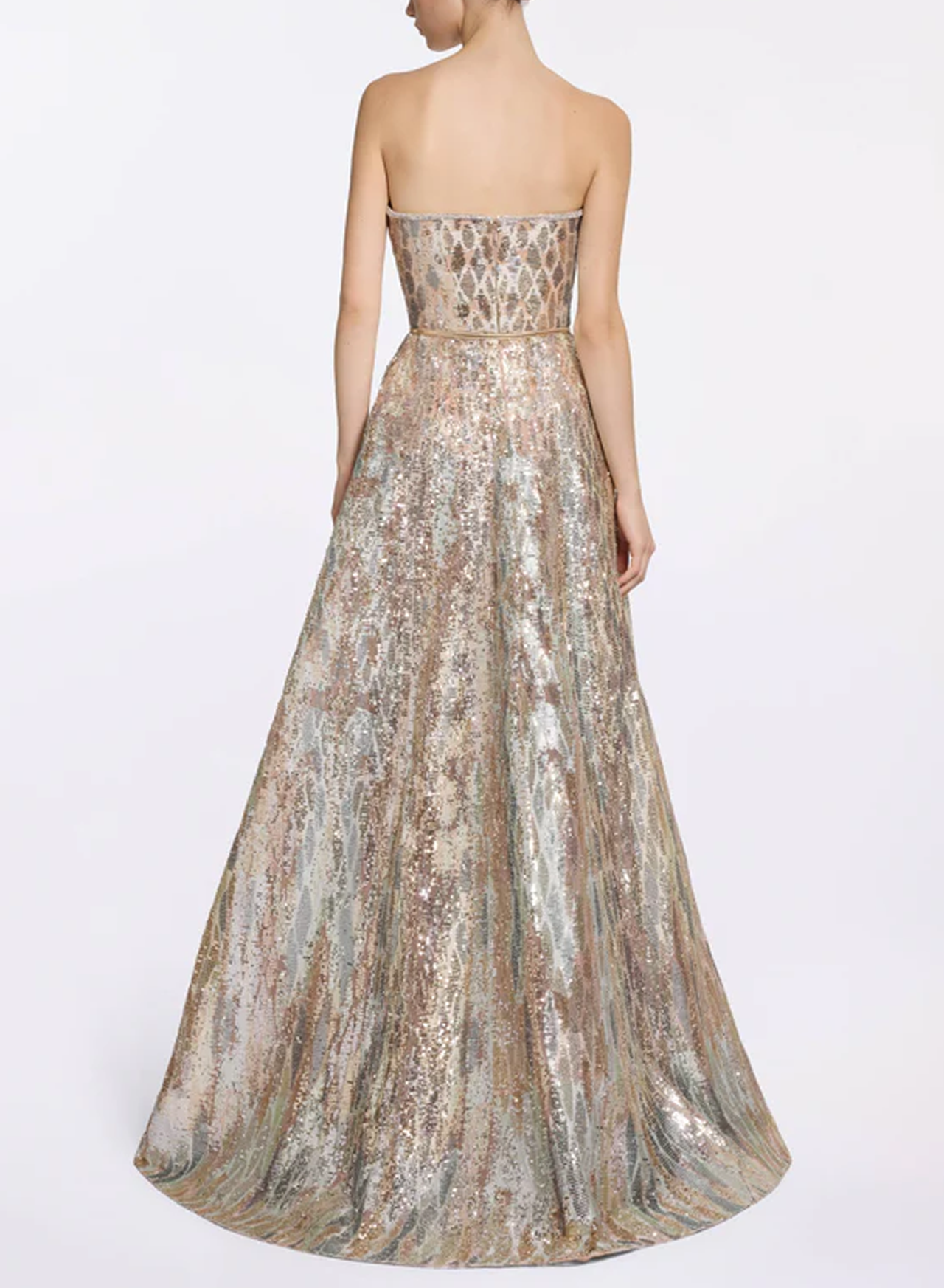 Sequin Embroidered Strapless Gown - Elie Saab