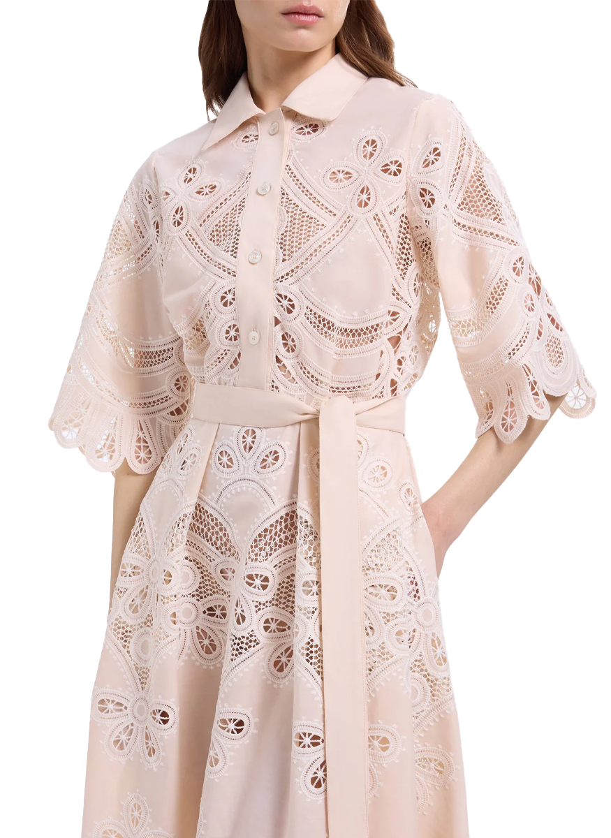 Cotton Embroidered Midi Dress - ELIE SAAB