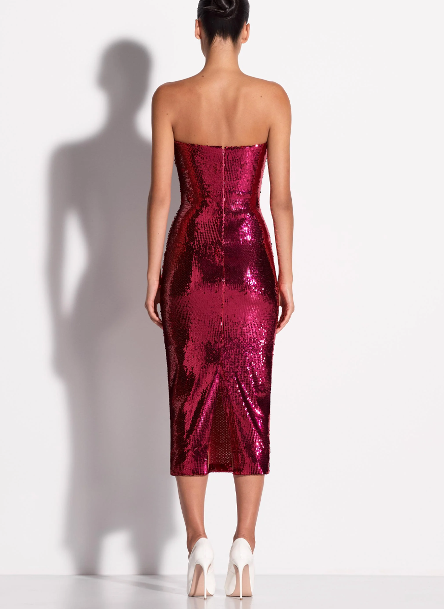 Strapless Dress in Sequin Mesh - ALEX PERRY