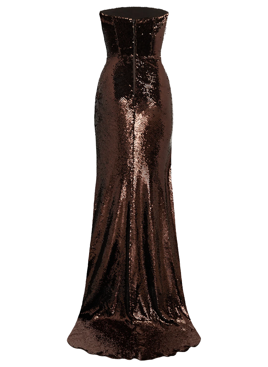 Strapless Gown in Sequin Mesh - ALEX PERRY