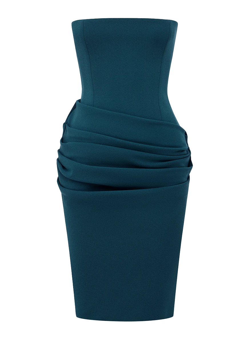 Strapless Dress in Stretch Crepe