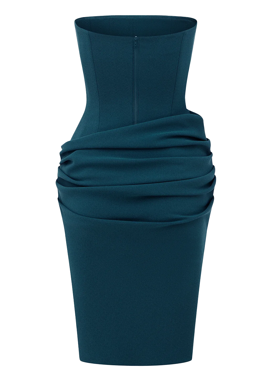 Strapless Dress in Stretch Crepe - ALEX PERRY