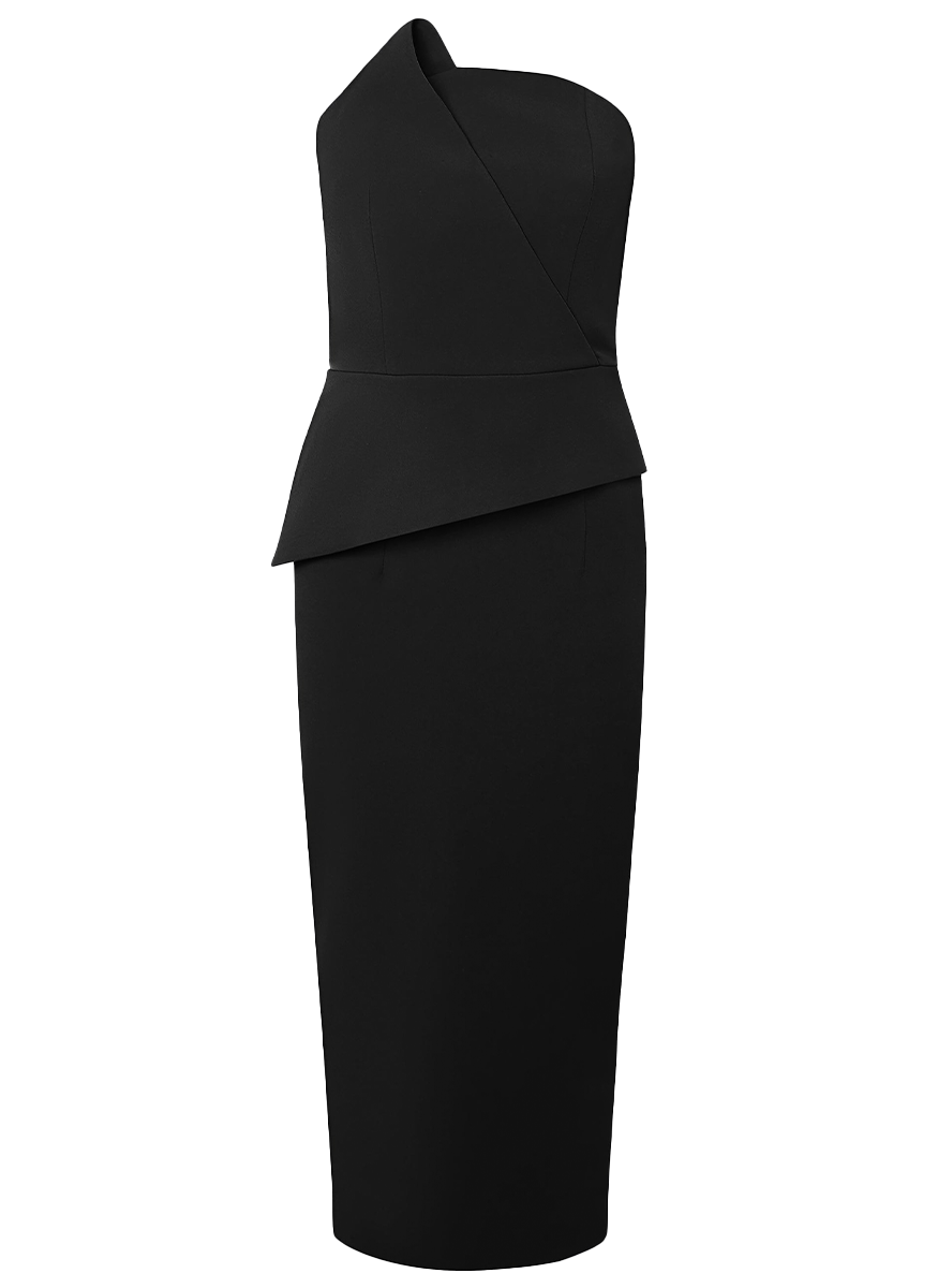 Delani Strapless Midi Cocktail Dress - Safiyaa