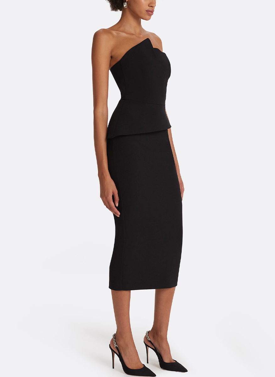 Delani Strapless Midi Cocktail Dress - Safiyaa