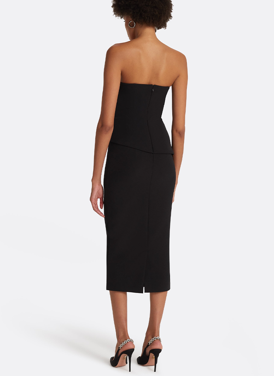Delani Strapless Midi Cocktail Dress - Safiyaa
