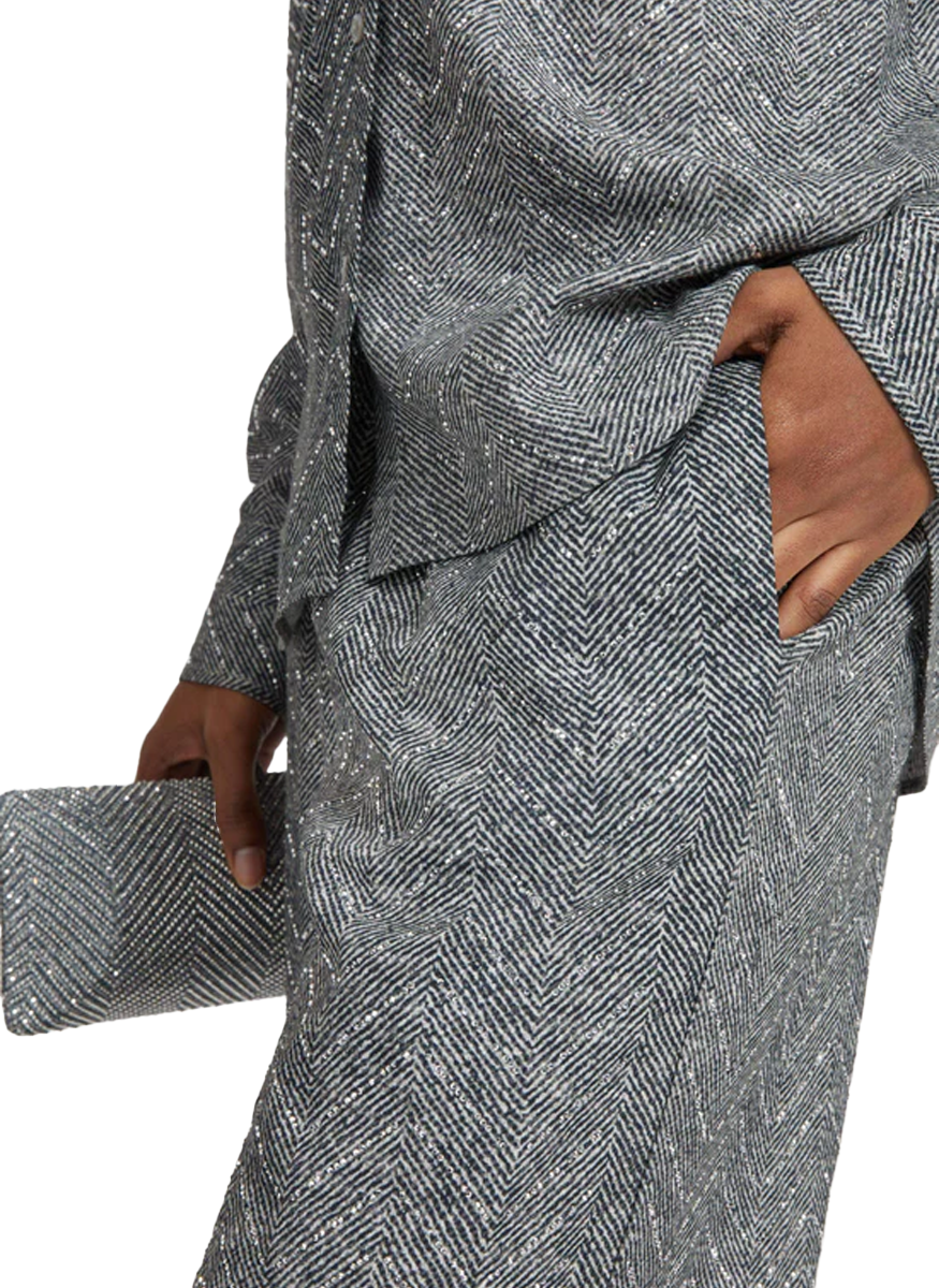 Herringbone with Crystal Fluid Pant - Ermanno Scervino
