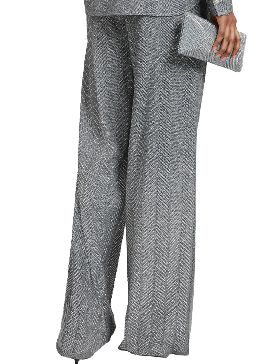 Herringbone with Crystal Fluid Pant - Ermanno Scervino