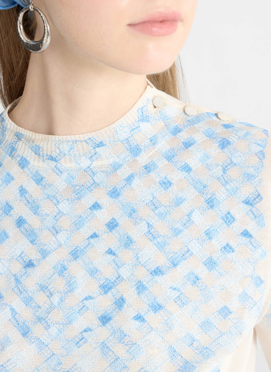 Gingham Woven Detail Knit - Ermanno Scervino