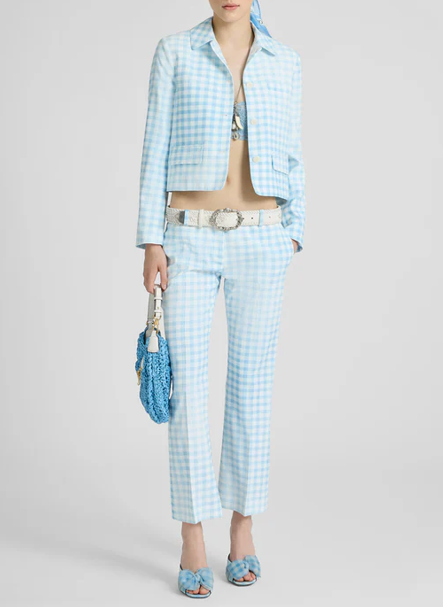 Gingham Regular Leg Trouser