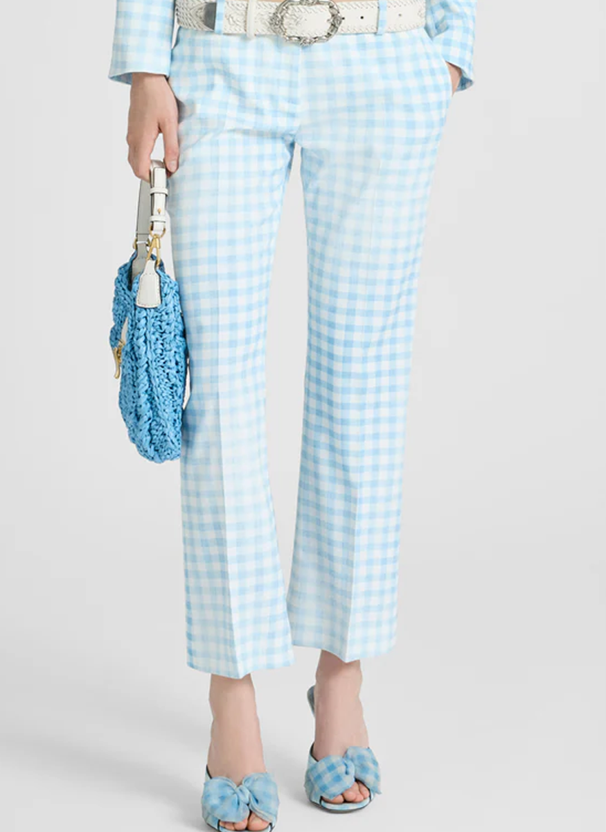 Gingham Regular Leg Trouser - Ermanno Scervino
