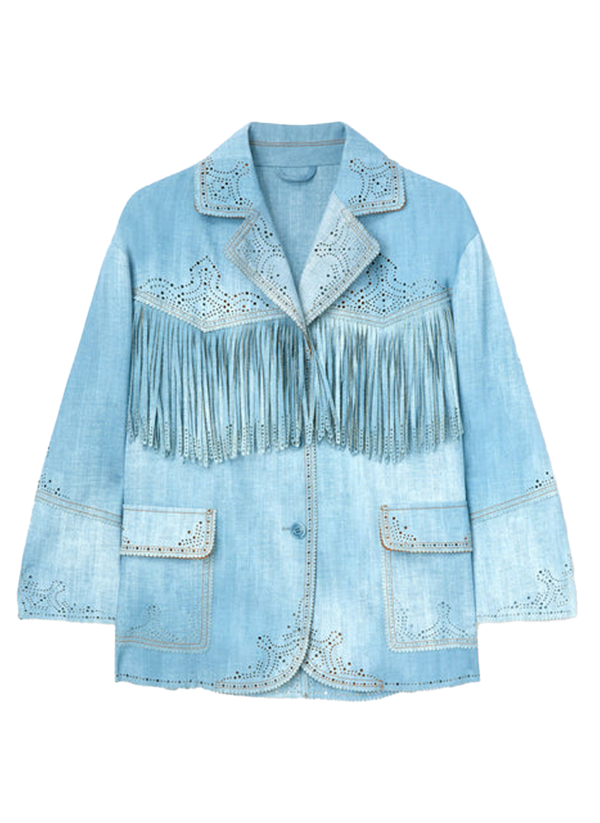 Denim Fringe Jacket