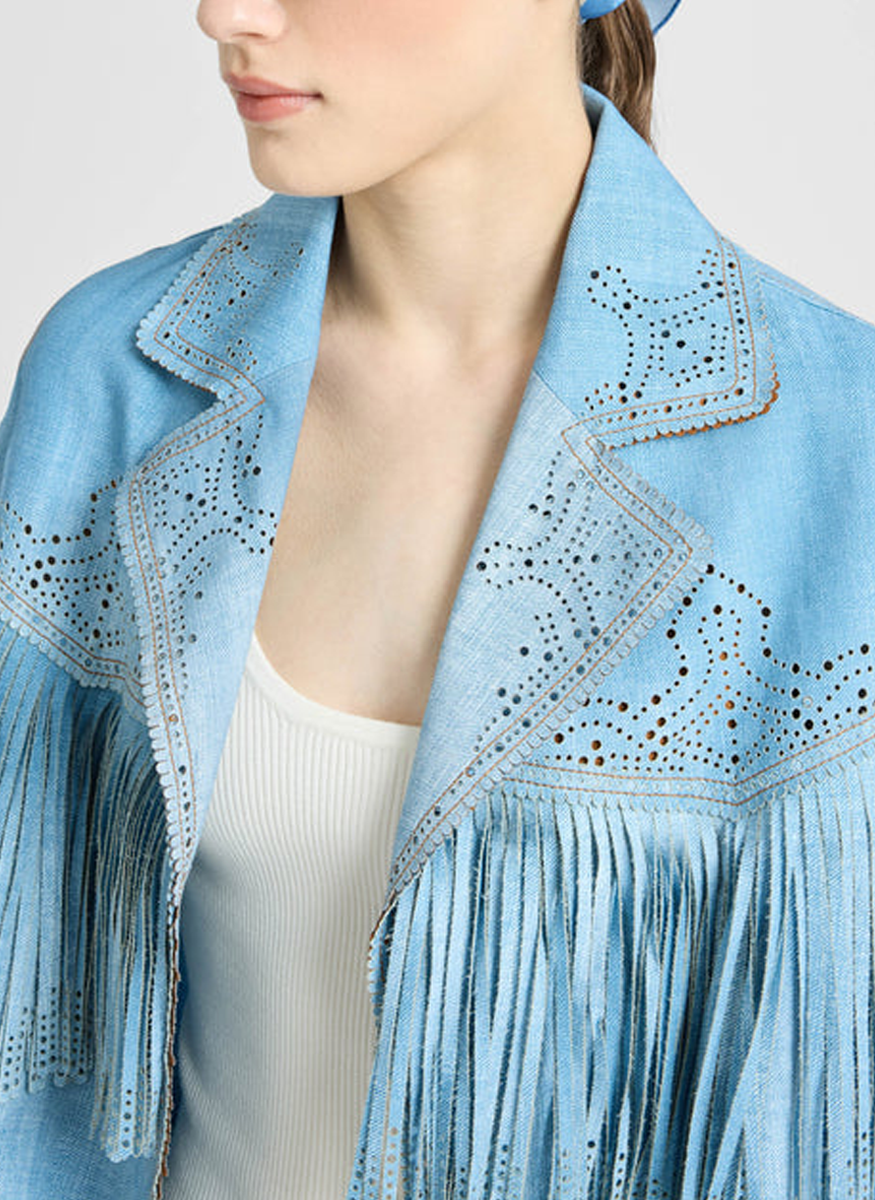 Denim Fringe Jacket - Ermanno Scervino