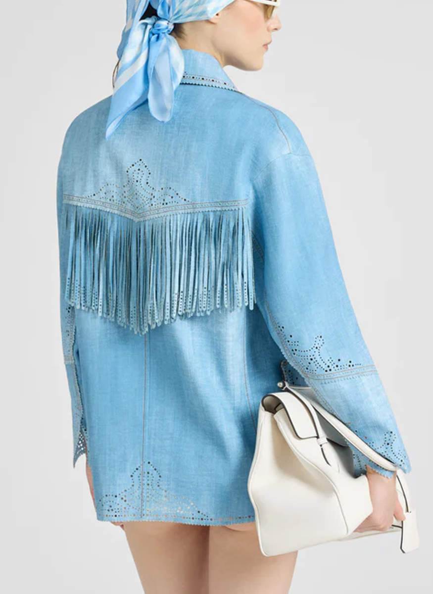 Denim Fringe Jacket - Ermanno Scervino