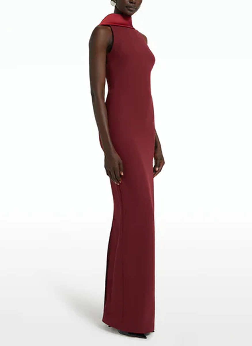 Holliana Crepe Column Gown - Safiyaa