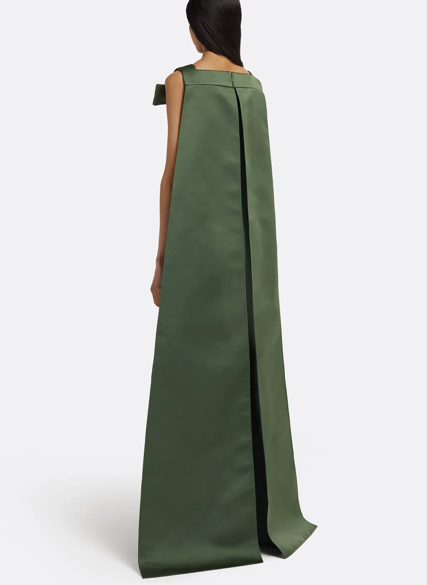 Harley Crepe Gown in Moss Green - Safiyaa