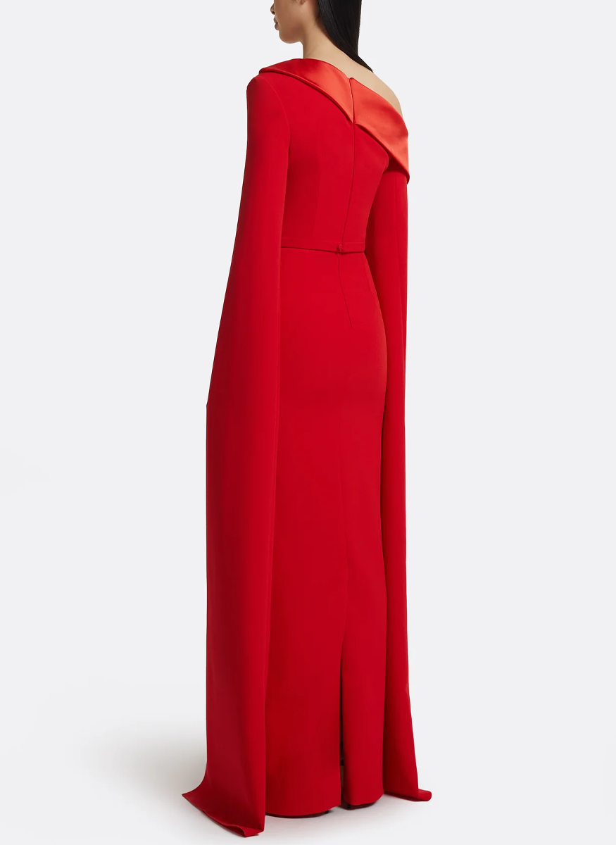 Rinoa Long Gown in Cherry Red - Safiyaa