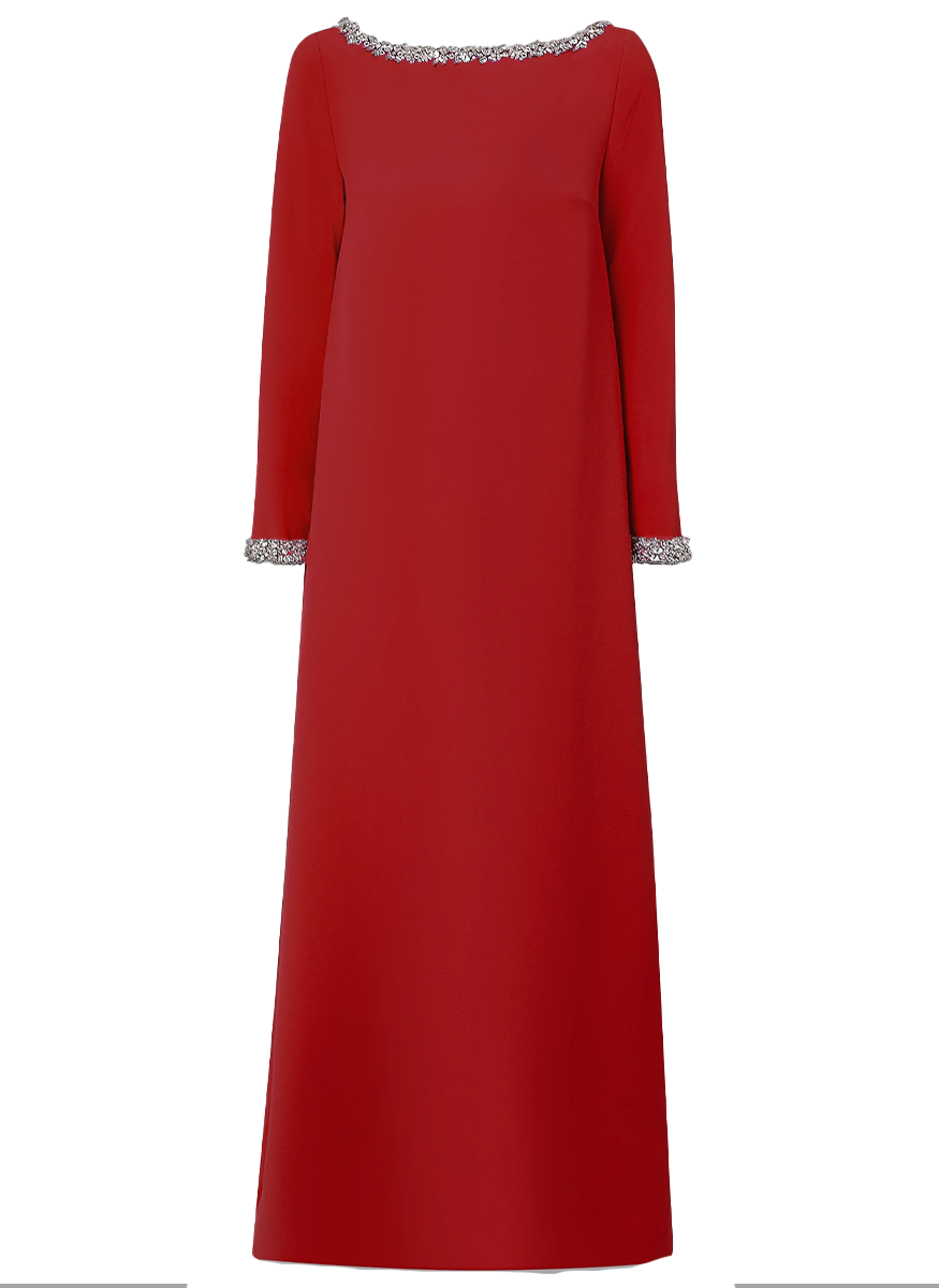 Naimal A-Line Gown With Long Sleeves