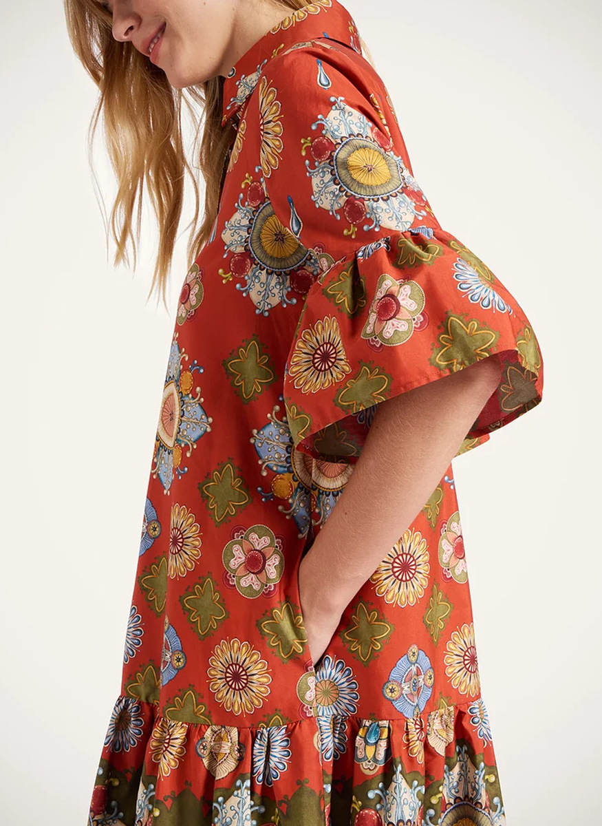 Choux Dress in Nucleus Placée Rust - La DoubleJ