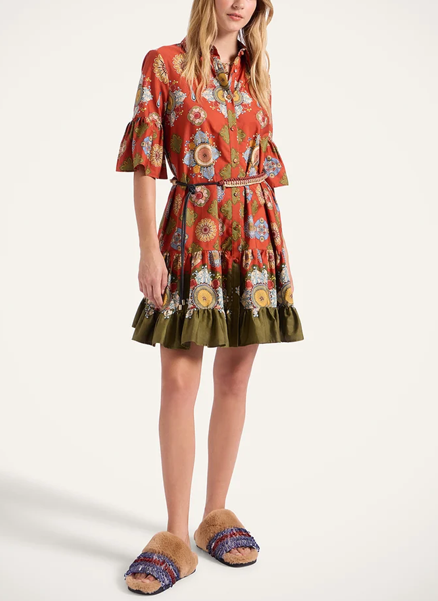 Choux Dress in Nucleus Placée Rust - La DoubleJ