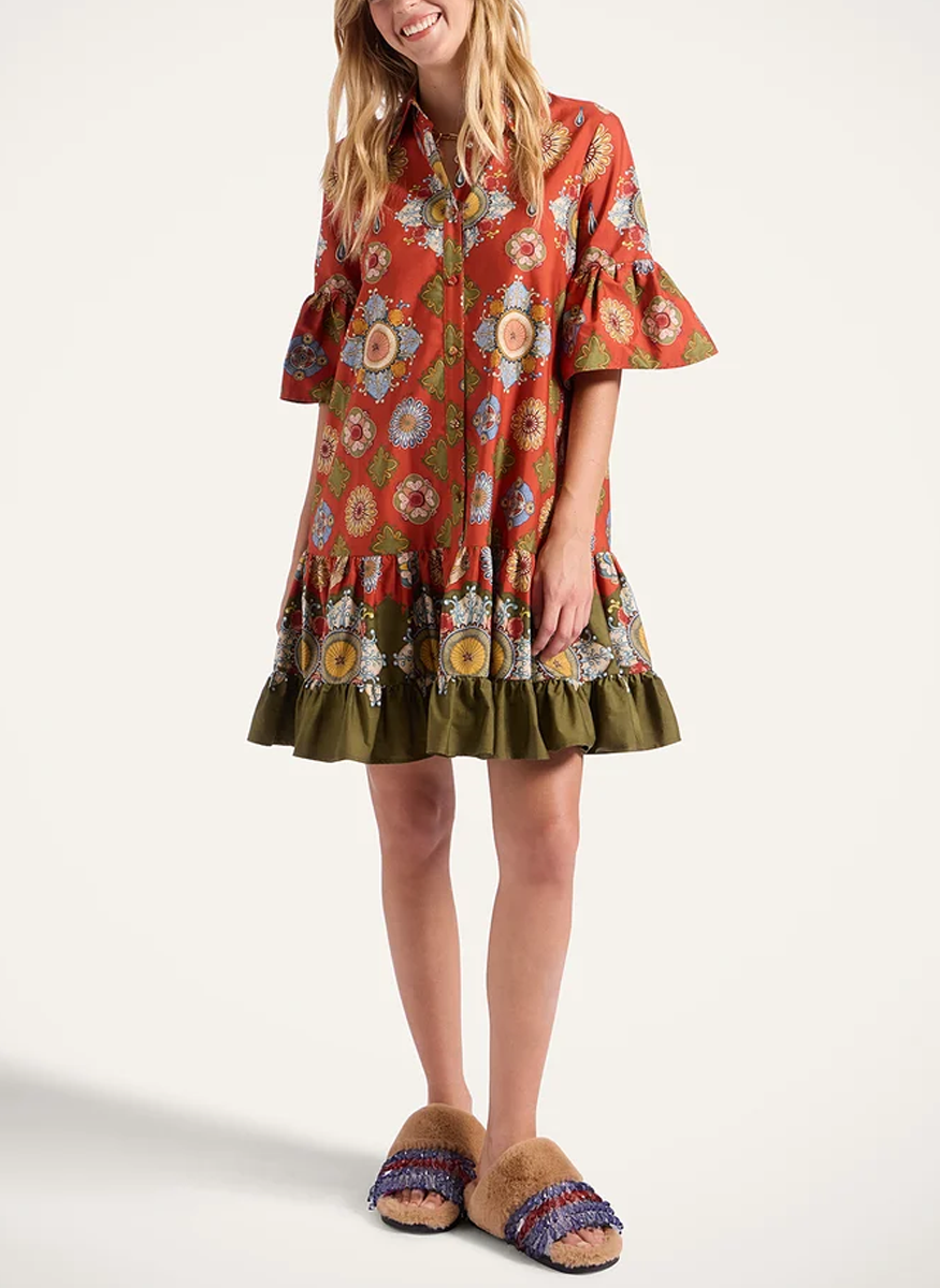Choux Dress in Nucleus Placée Rust - La DoubleJ